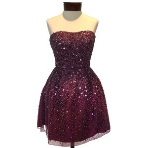 Sherri Hill - Beaded Sequin Short A-line Dress, Sz. 2, Rare/Hard to find